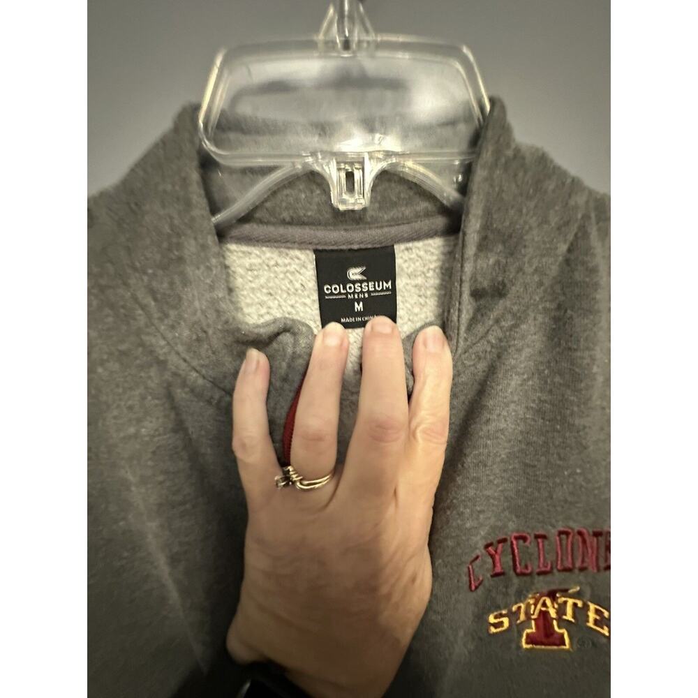 Colosseum Iowa State Cyclones Shirt Long Sleeve 1/4 Zip Sweatshirt Mens Med - Picture 3 of 6